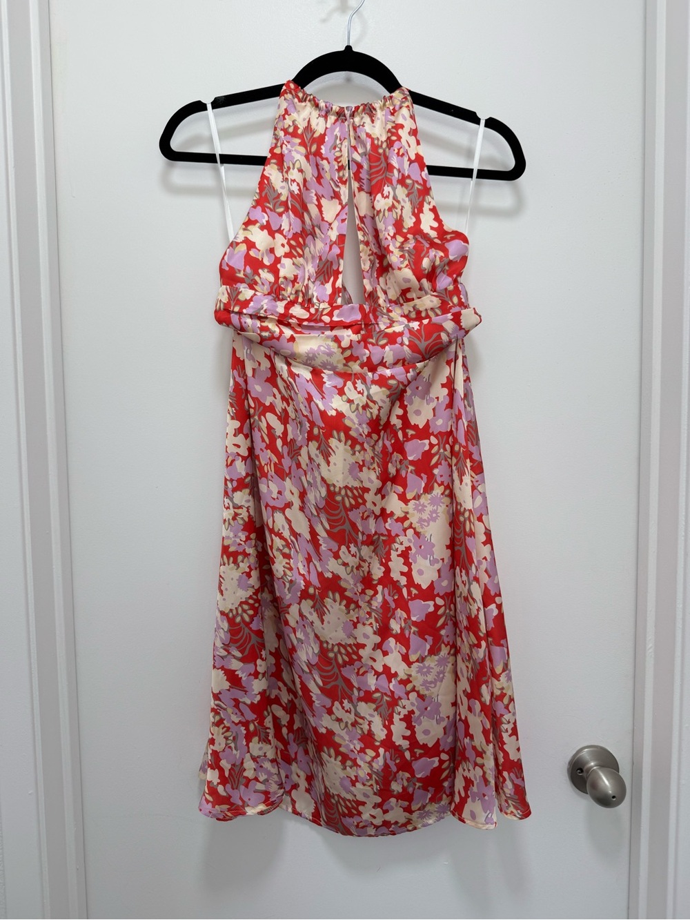 Floral Halter Mini Dress with key hole
